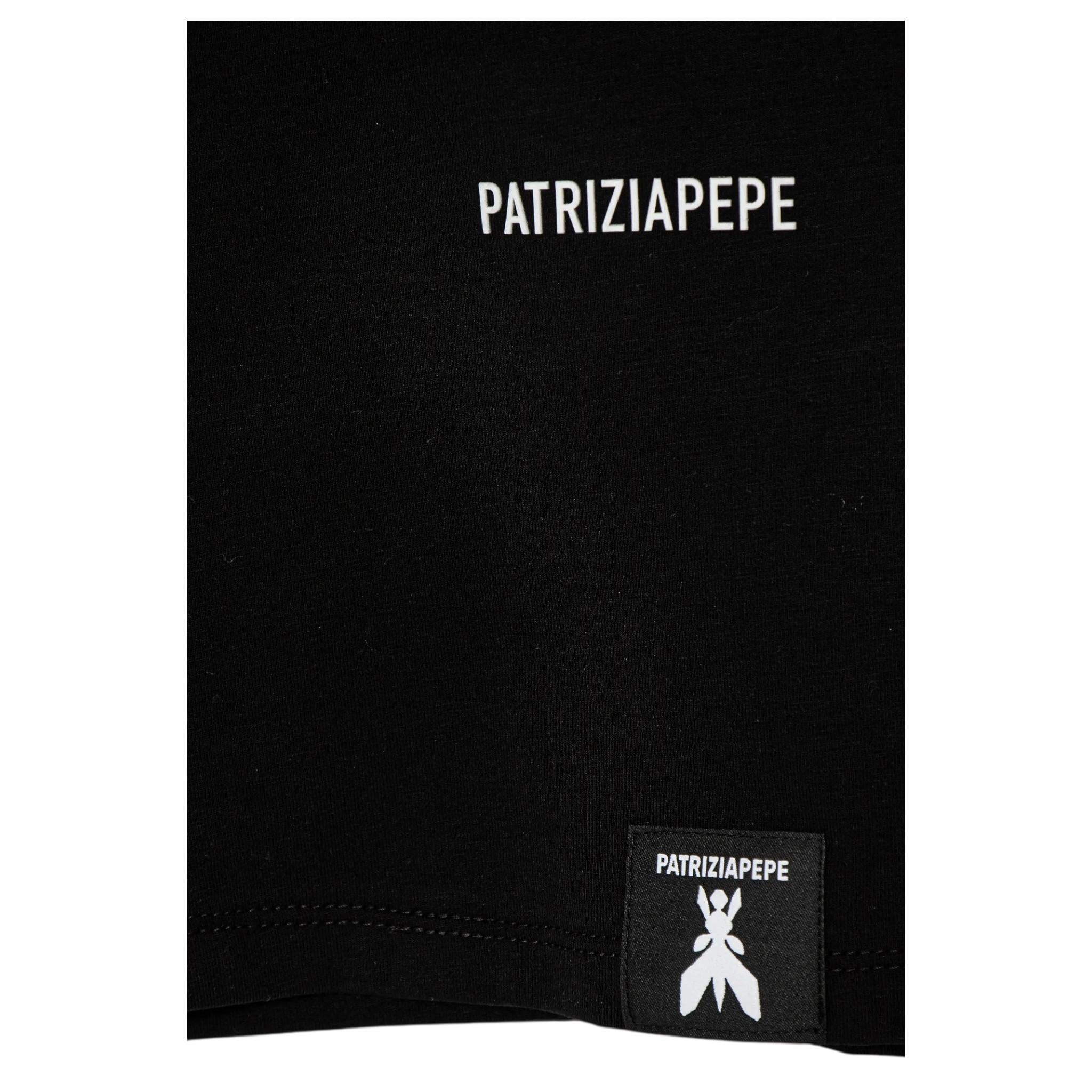 Patrizia Pepe T-Shirt Girocollo Tinta Unita Modello Crop per Bambina 7M0908 NERO PATRIZIA PEPE 