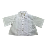 Zhoe &amp; Tobiah Einfarbiges Crop Top mit Knöpfen Weiß für Baby Mädchen