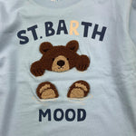 SAINT BARTH shirt girocollo tinta unita con stampa Azzurro per Bambina BEAR AZZURRO SAINT BARTH 