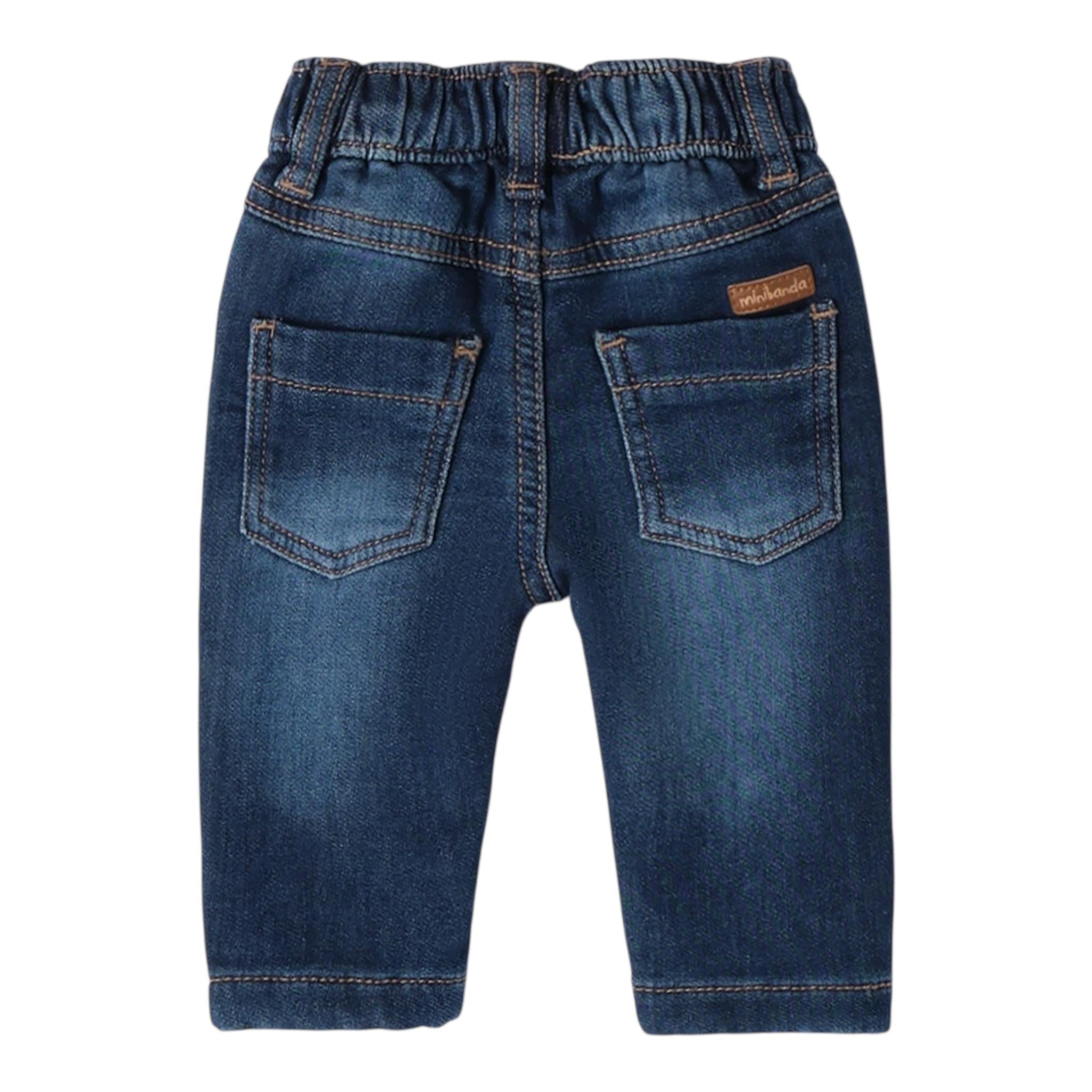 MINI BANDA jeans tinta unita con elastico in vita Blu per Neonato 3A624X BLU MINI BANDA 