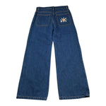 Moschino Jeans Tinta Unita Modello A Palazzo per Bambina HUP08V BLU MOSCHINO 