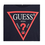 GUESS shirt girocollo tinta unita con stampa Blu per Bambino L84I29K8HM0 BLU GUESS 