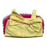 Miss Grant Top Giromanica Tinta Unita con Tulle per Neonata MG1353 GIALLO MISS GRANT 