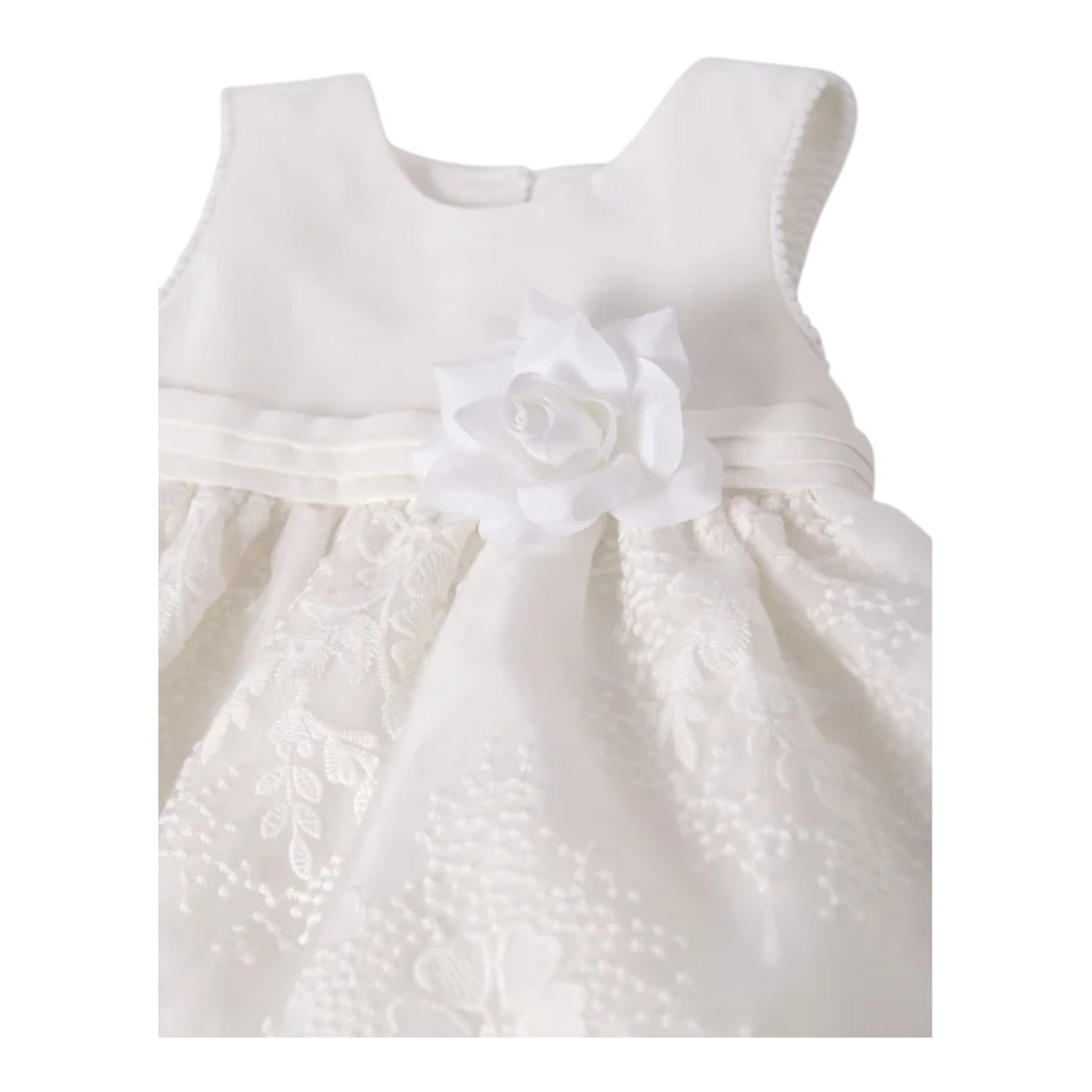 Abel & Lula Abito Cerimonia Tinta Unita con Ricami per Neonata 5013 BIANCO ABEL & LULA 