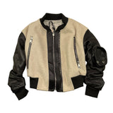 YES LONDON giubbino bicolore tinta unita con zip Panna/nero per Neonato JR0038 PANNA/NERO YES LONDON 