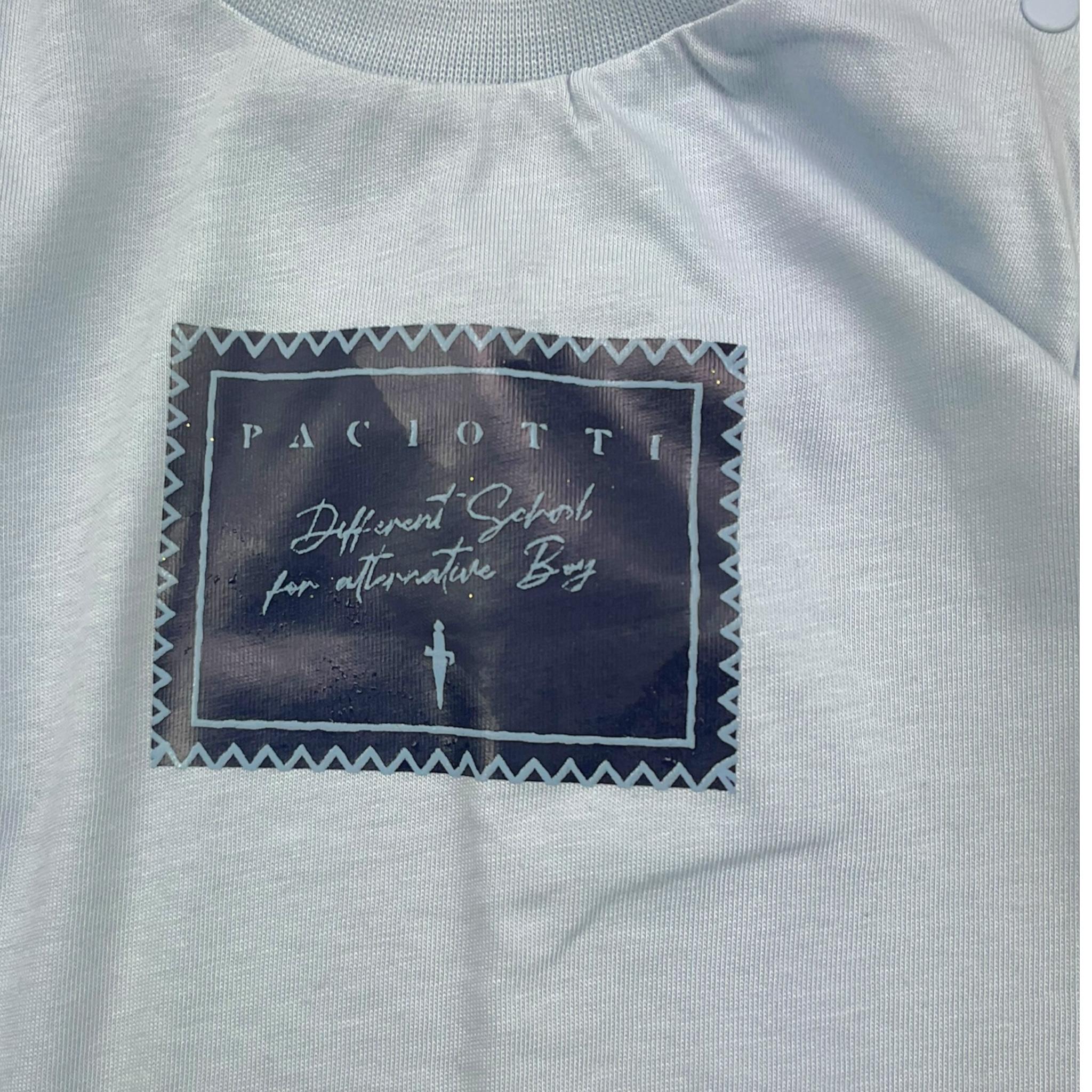CESARE PACIOTTI shirt girocollo tinta unita con stampa Azzurro per Bambino TSP5371BJ AZZURRO CESARE PACIOTTI 