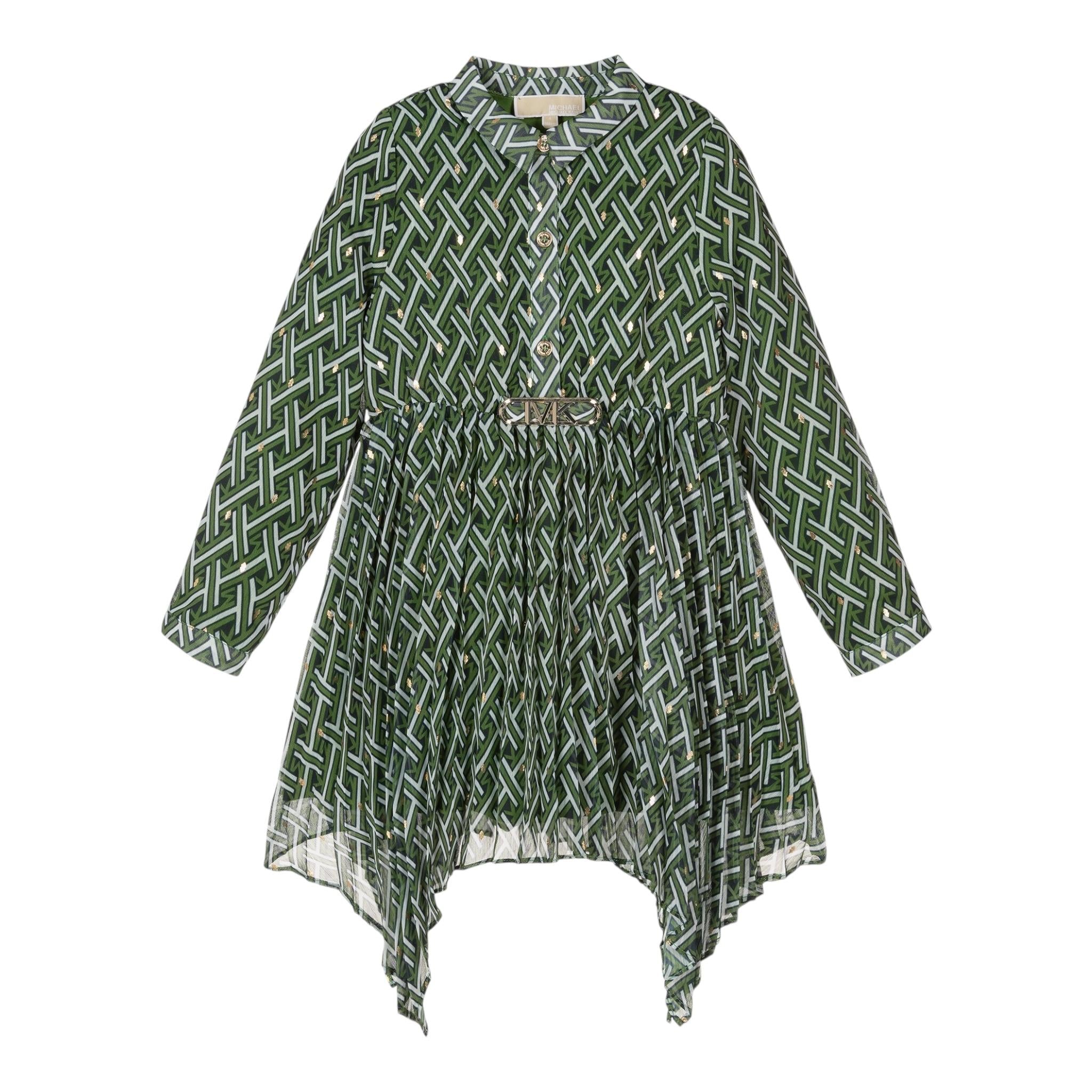 MICHAEL KORS abito tinta unita logato Verde per Bambina R12175 VERDE MICHAEL KORS 