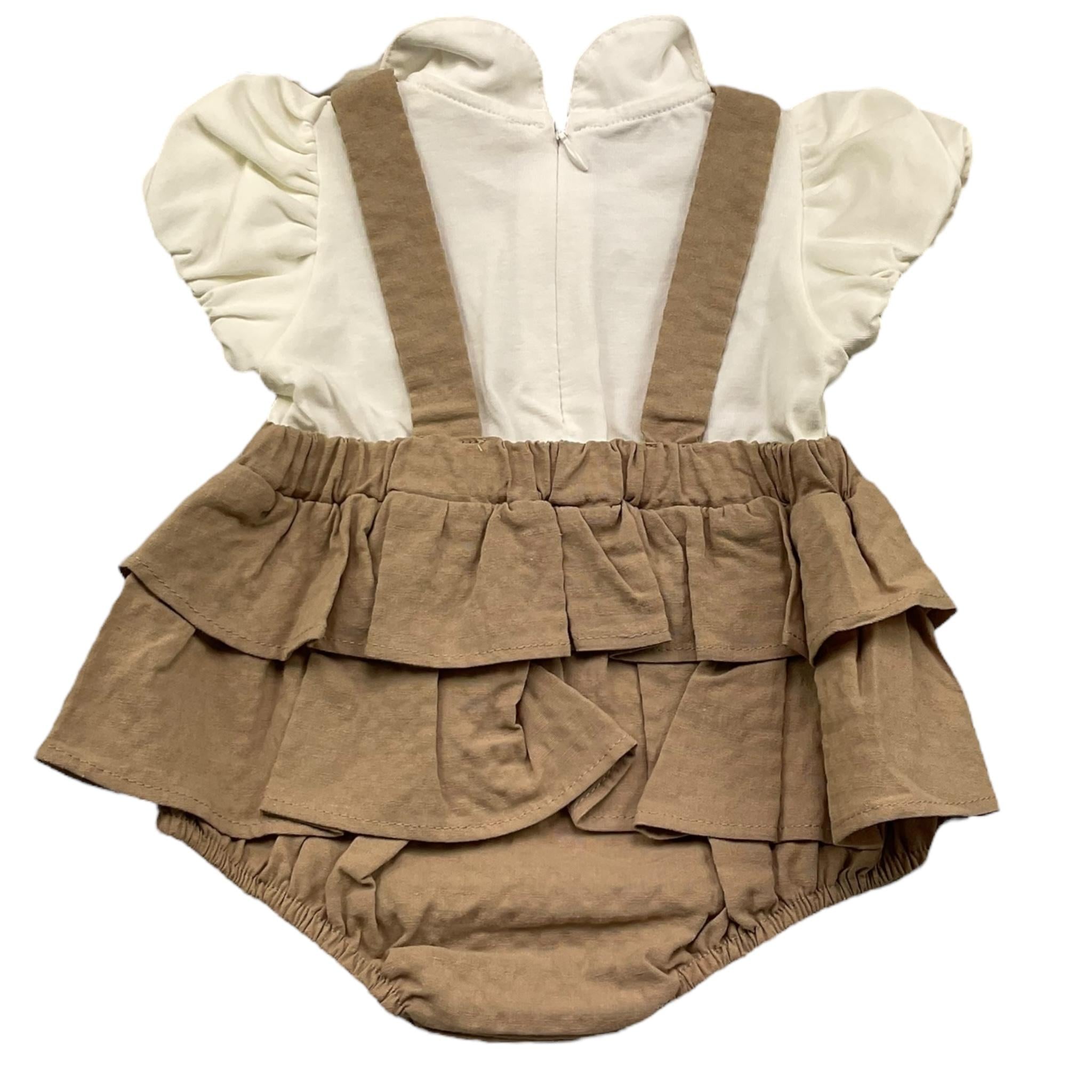 Liu Jo Pagliaccetto Mezza Manica con Finta T-Shirt per Neonata HA5085 BIANCO/BEIGE LIU JO 