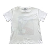 Please T-Shirt Rundhals Einfarbig mit Kontrastdruck Weiß für Baby Mädchen