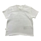 Teddy E Minou Einfarbiges Rundhals-T-Shirt mit Knöpfen Weiß für Neugeborene