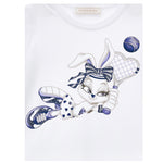 Monnalisa Abito Mezza Manica Tinta Unita con Stampa per Bambina 19E916 BIANCO MONNALISA 