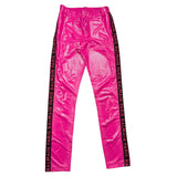Monnalisa Einfarbige Leggings mit Logo-Profilen Fuchsie für Mädchen