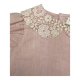Barcellino Complete Top-Bermuda Zweifarbig Weiß/Rosa für Baby Mädchen