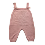 MARLU' salopette tinta unitan con fiocco Rosa per Neonata SAL ROSA MARLU' 