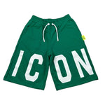 Icon Bermuda In Felpa Tinta Unita con Logo per Bambino IBSH00491 VERDE ICON 