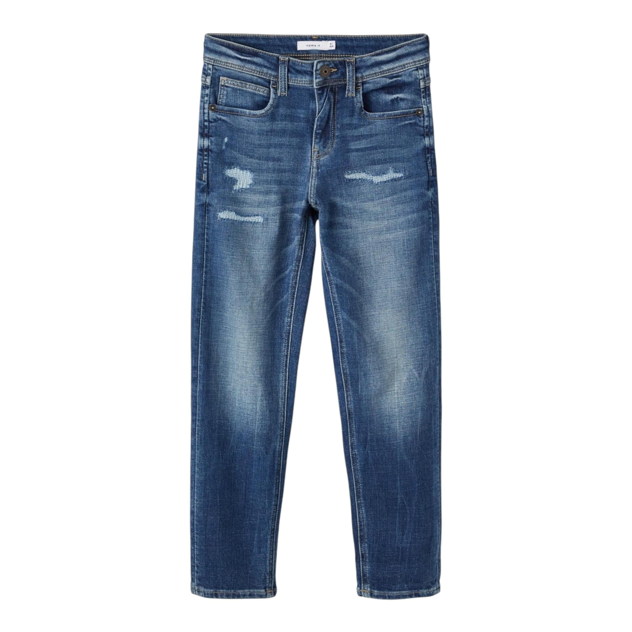 NAME IT jeans tinta unita con girovita regolabile Blu per Bambino 13204596 BLU NAME IT 