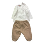 NINNAOH completo maglia-ghettina bicolore Bianco/beige per Neonato I23200T BIANCO/BEIGE NINNAOH 
