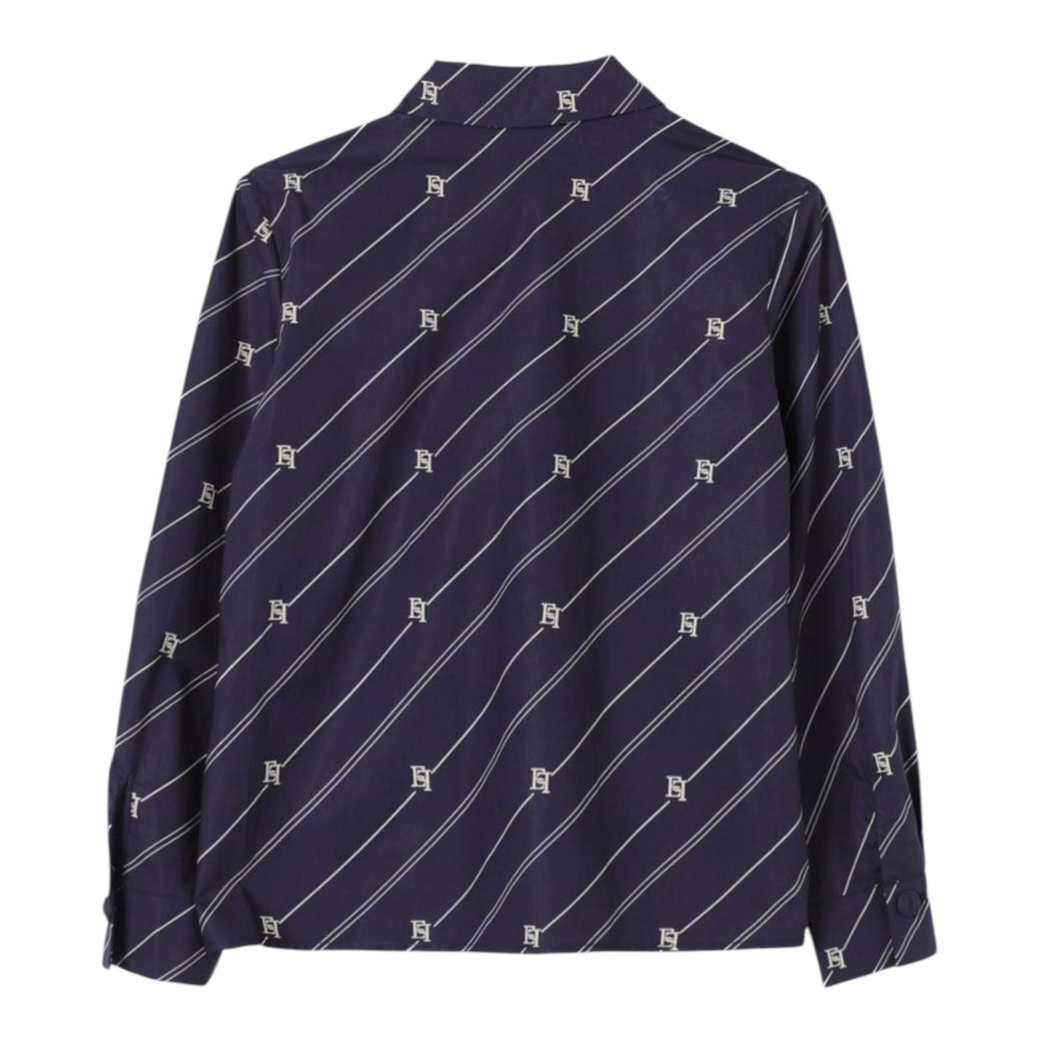 ELISABETTA FRANCHI camicia manica lunga tinta unita con logo Blu per Bambina EGCA035J BLU ELISABETTA FRANCHI 