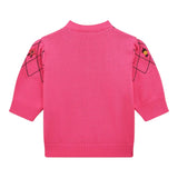 Philosophy – Einfarbiger Rundhalspullover mit Fuchsia-Print für Mädchen