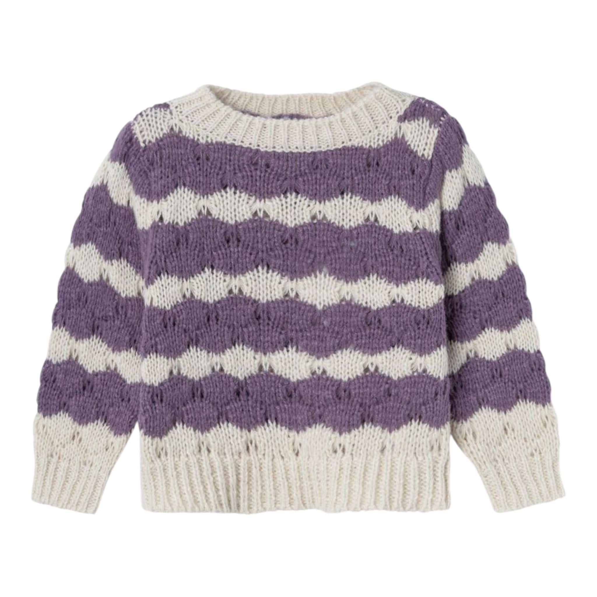 NAME IT maglia bicolore con fantasia a righe Panna/viola per Neonata 13233150N PANNA/VIOLA NAME IT 