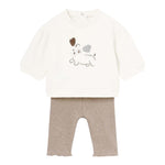 MAYORAL completo 2pz felpa-leggins bicolore con stampa Panna per Neonata 27866 PANNA MAYORAL 