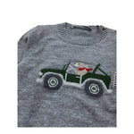 PER TE maglia girocollo tinta unita con ricamo auto Grigio per Neonato 44016 GRIGIO PER TE 