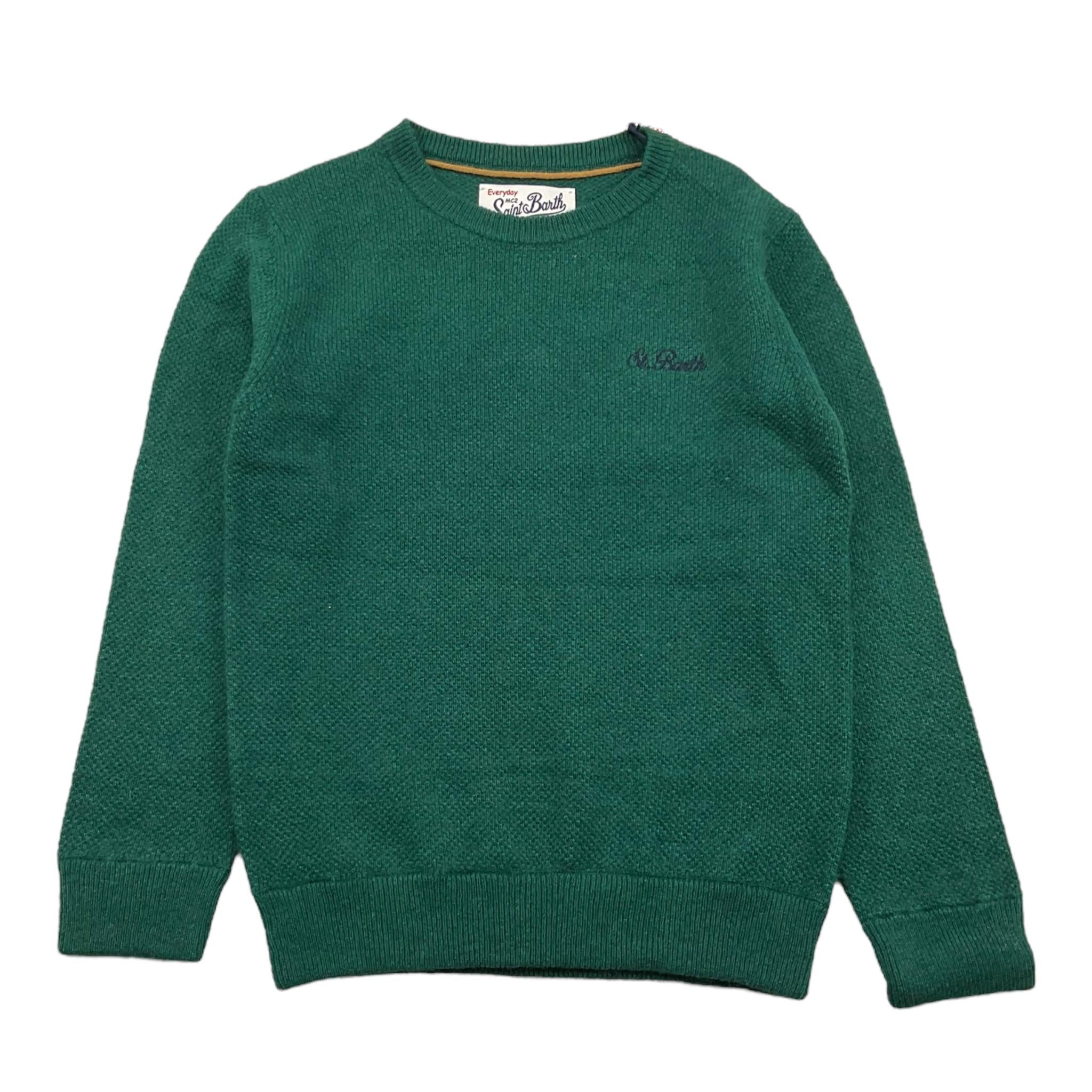 SAINT BARTH maglia gircollo tinta unita con stampa Verde per Bambino NIX0004 VERDE SAINT BARTH 