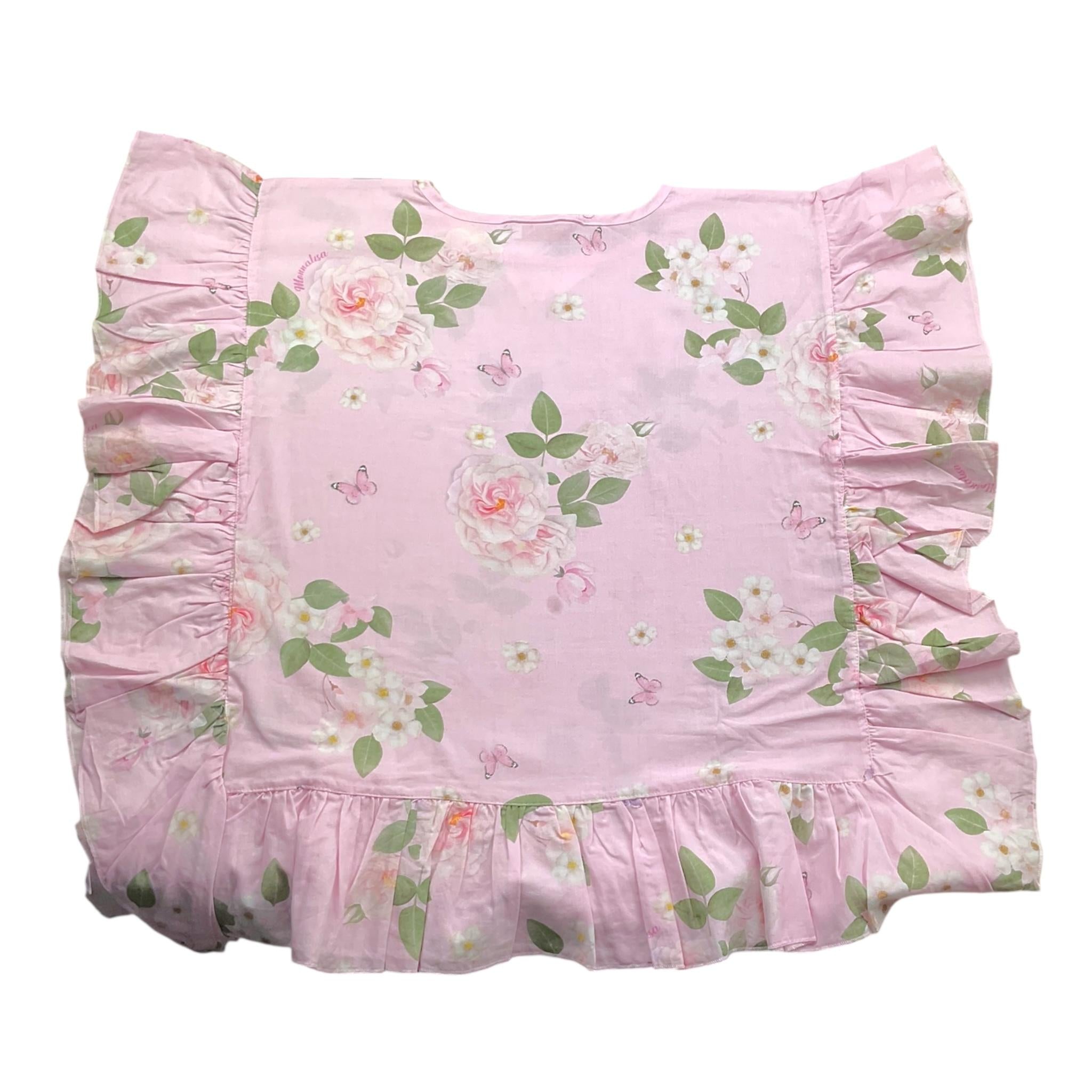 Monnalisa Camicia Modello Kimono Tinta Unita con Fantasia per Bambina 19C083 ROSA MONNALISA 