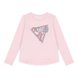 GUESS shirt girocollo tinta unita con stampa Rosa per Bambina K4YI11K6YW44J ROSA GUESS 