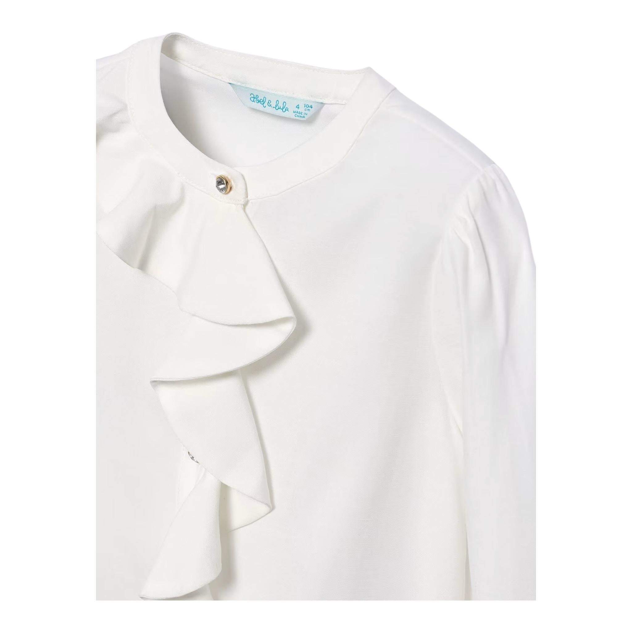 ABEL & LULA camicia tinta unita con rouches Bianco per Bambina 5679X BIANCO ABEL & LULA 