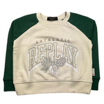 REPLAY felpa chiusa tinta unita con maniche in contrasto Panna per Bambino SB2068 PANNA REPLAY 