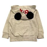 Känguru-Kapuzenpullover mit Reißverschluss, einfarbig, Kontrastdruck, Beige für Baby Mädchen