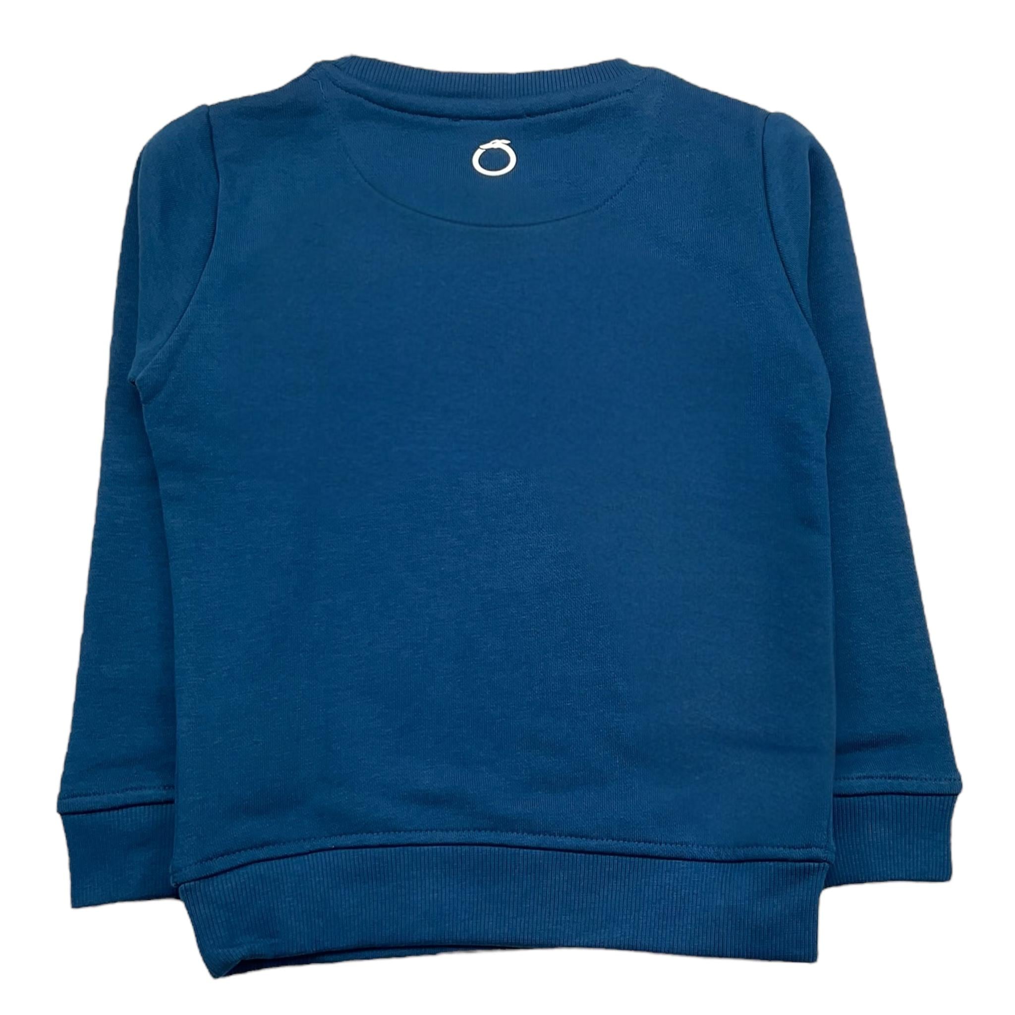 TRUSSARDI felpa chiusa girocollo tinta unita con stampa in contrasto Blu per Bambino TIA24086FE BLU TRUSSARDI 