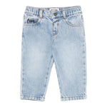 MOSCHINO jeans tinta unita con elastico in vita Azzurro per Bambino MUP054J AZZURRO MOSCHINO 