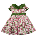Helle Farben Halbarm Blumendruck Kleid Weiß für Baby Mädchen