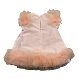 Barcellino Halbarmkleid einfarbig mit rosa Tüll für Baby Mädchen
