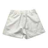 Janice Einfarbige weiße Shorts mit elastischer Taille für Mädchen