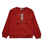 TRUSSARDI felpa girocollo tinta unita con stampa in contrasto Rosso per Bambino TBA25079FE ROSSO TRUSSARDI 