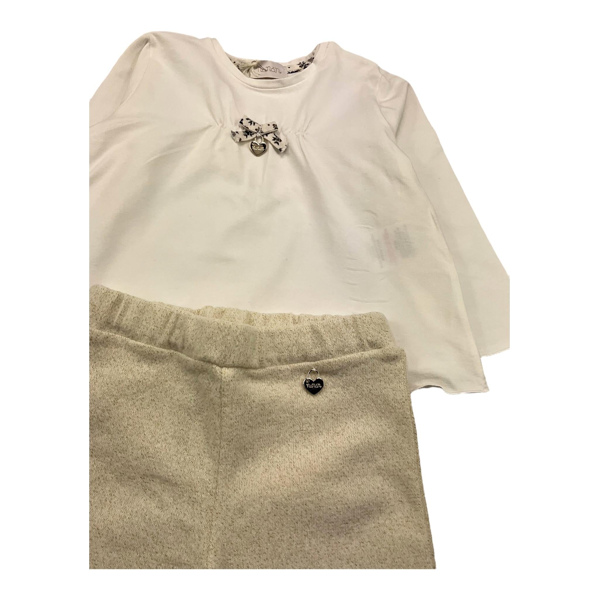 NANAN completo 2 pezzi shirt-pantalone Bianco per Neonata I234422RP BIANCO NANAN 