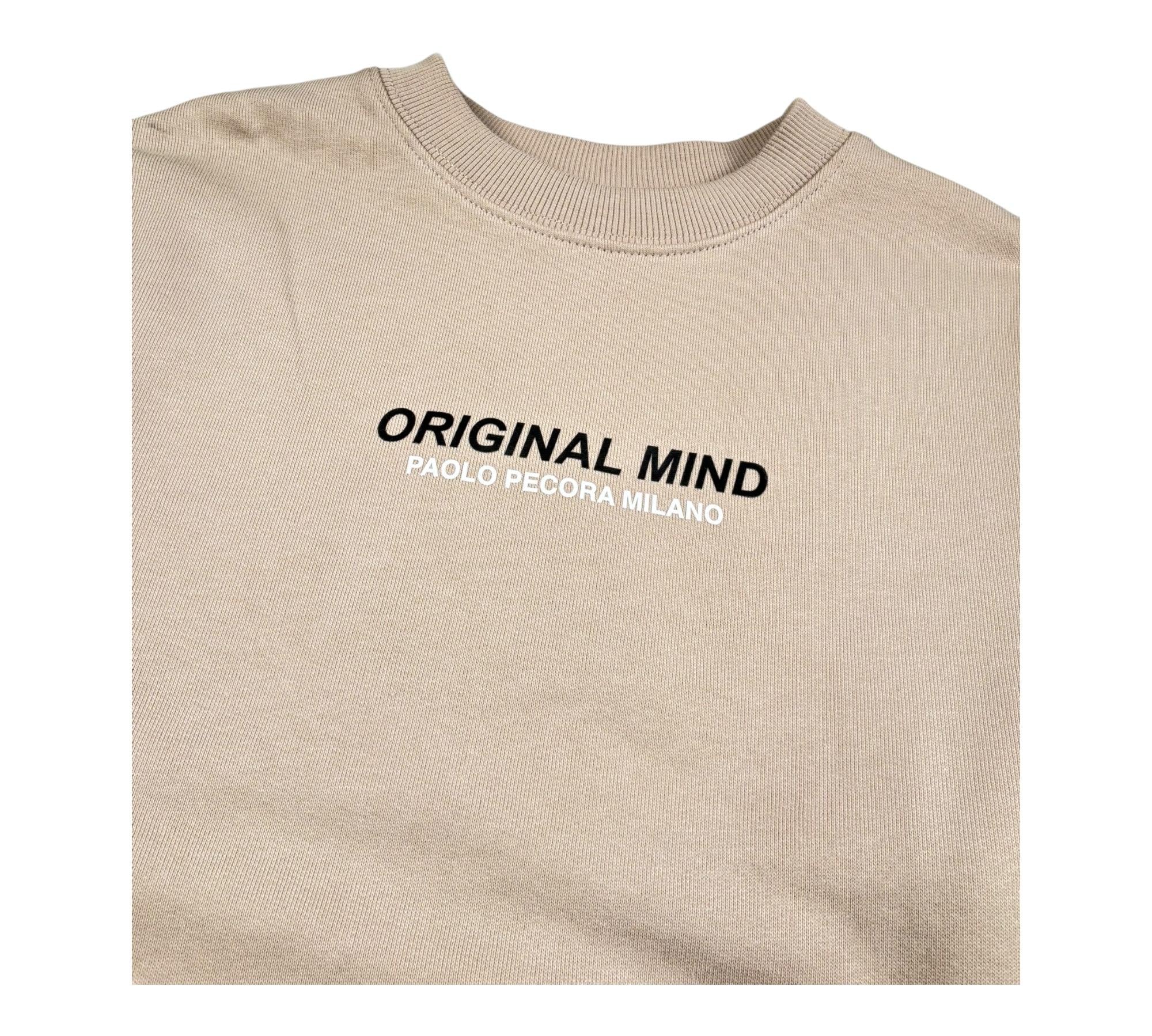 Paolo Pecora Felpa Chiusa Girocollo Tinta Unita con Stampa per Bambino PP4360 BEIGE PAOLO PECORA 