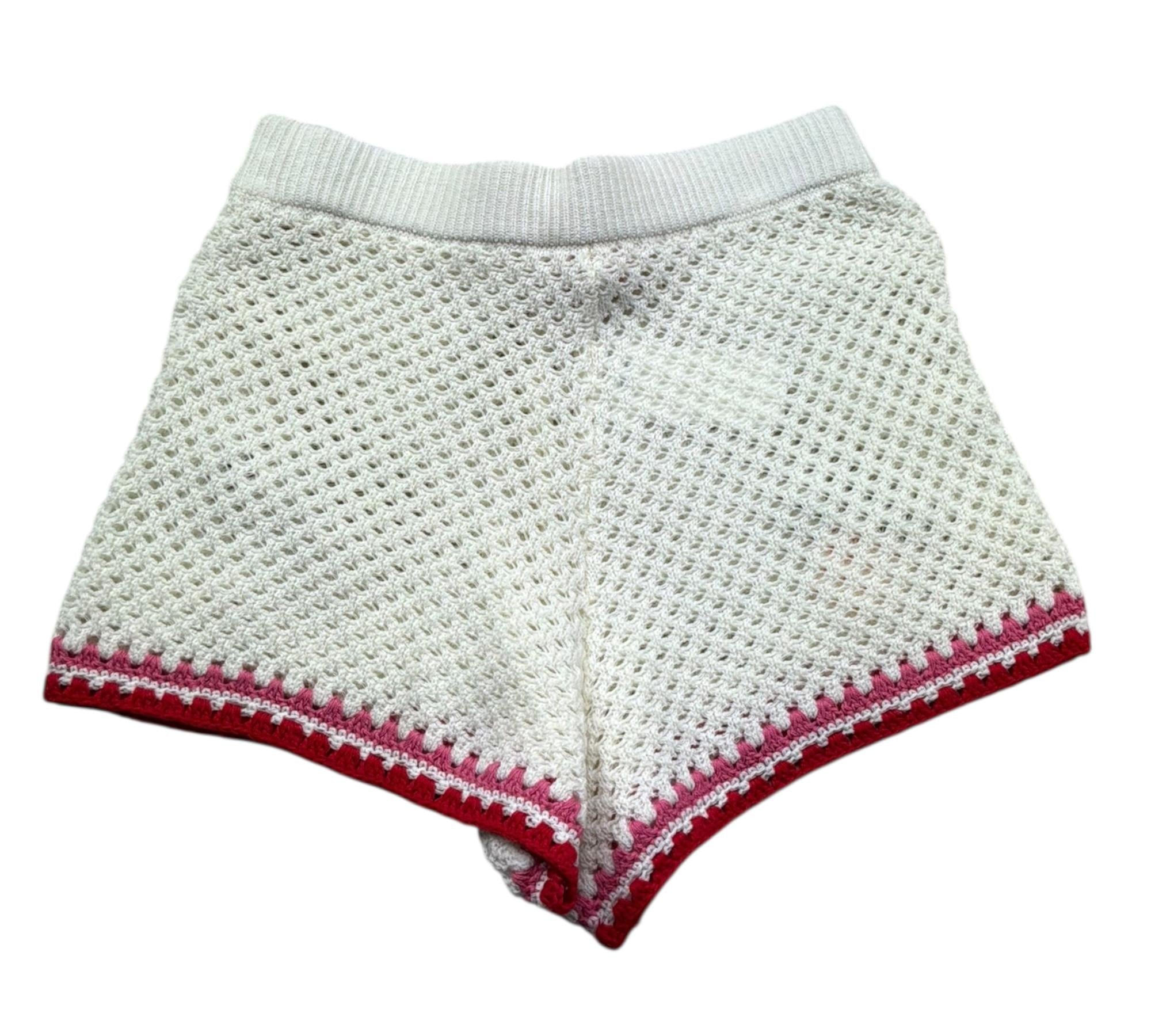 Saint Barth Short Tinta Unita con Trafori E Ricami per Bambina YVETTES PANNA SAINT BARTH 