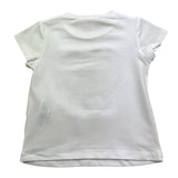 Liu Jo T-Shirt Girocollo Tinta Unita con Stampa E Brillantini per Bambina KA5093J BIANCO LIU JO 