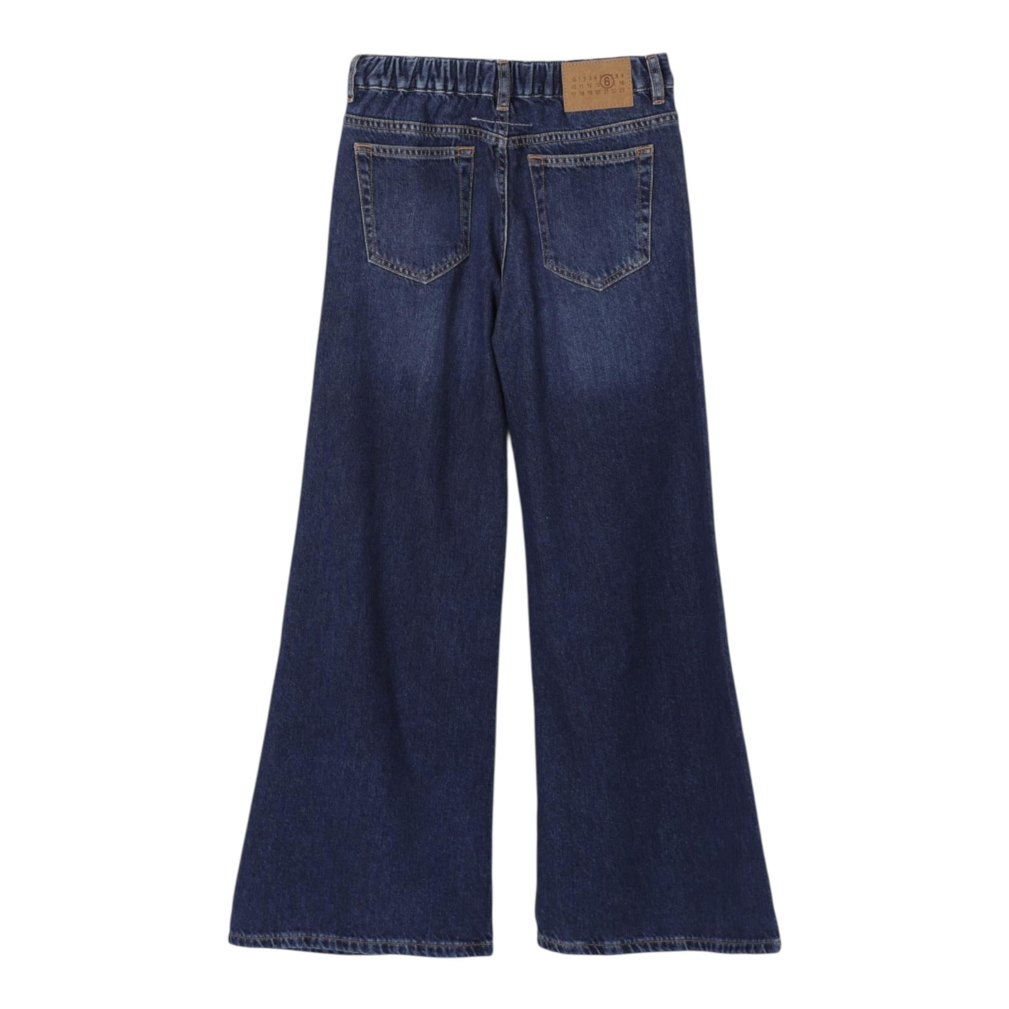 Maison Margiela Jeans Tinta Unita con Spacchi per Bambina M60452 BLU MAISON MARGIELA 