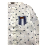 Marlu‘ Langarmshirt, einfarbig, mit Anker-Print, cremefarben für Neugeborene