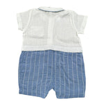 Lalalu' Pagliaccetto Bicolore Mezza Manica per Neonato PAL03P BIANCO/AZZURRO LALALU' 