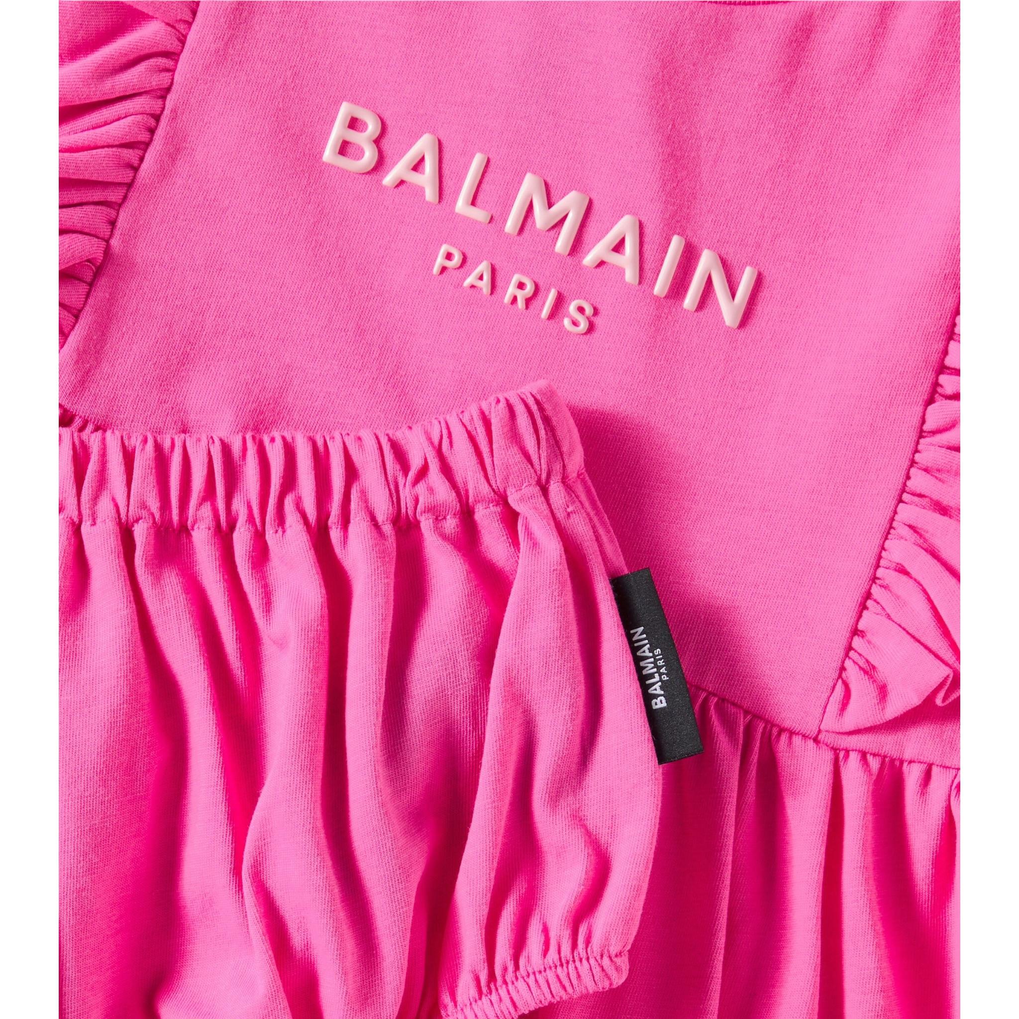 Balmain Set Abito Tinta Unita con Coulotte per Neonata BW1072 FUXIA BALMAIN 
