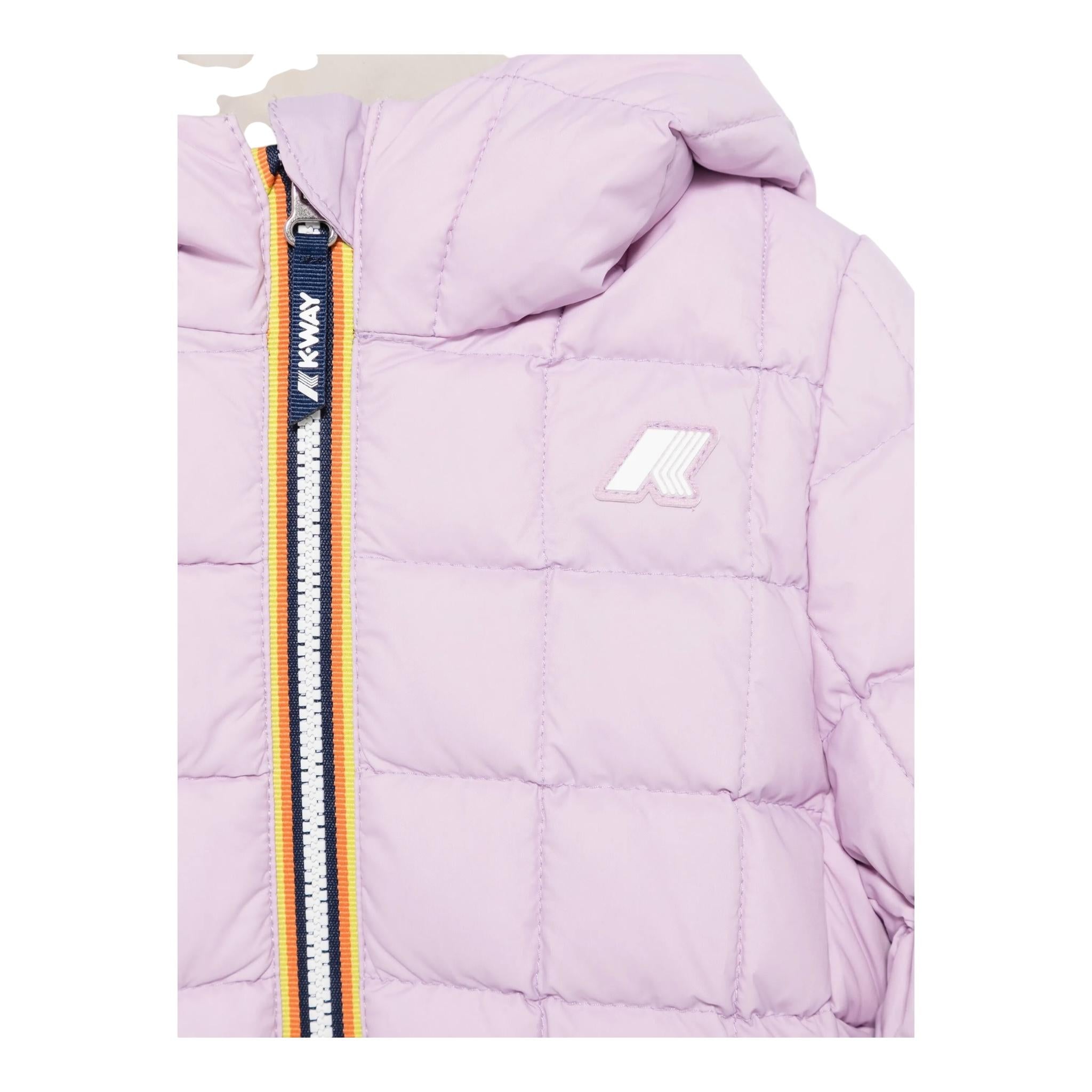 K-WAY giubbino reversibile con zip e cappuccio bicolore Beige/lilla per Neonata K7132PWXXX BEIGE/LILLA K-WAY 