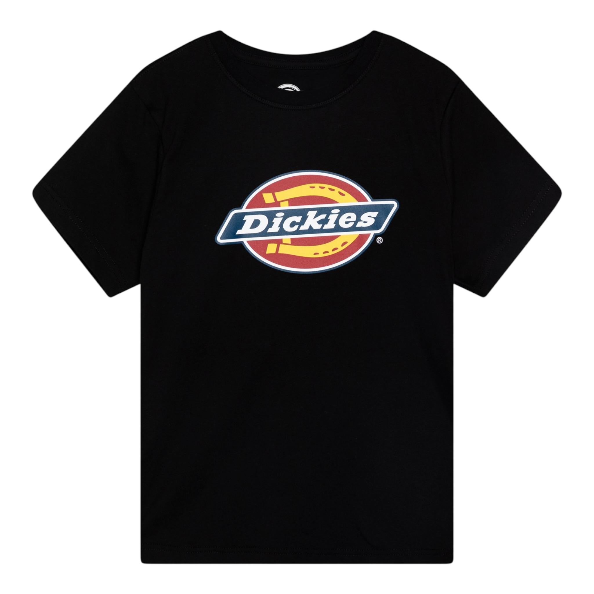 Dickies T-Shirt Girocollo tinta unita con Logo Nero per Bambino 520043378800100 NERO DICKIES 