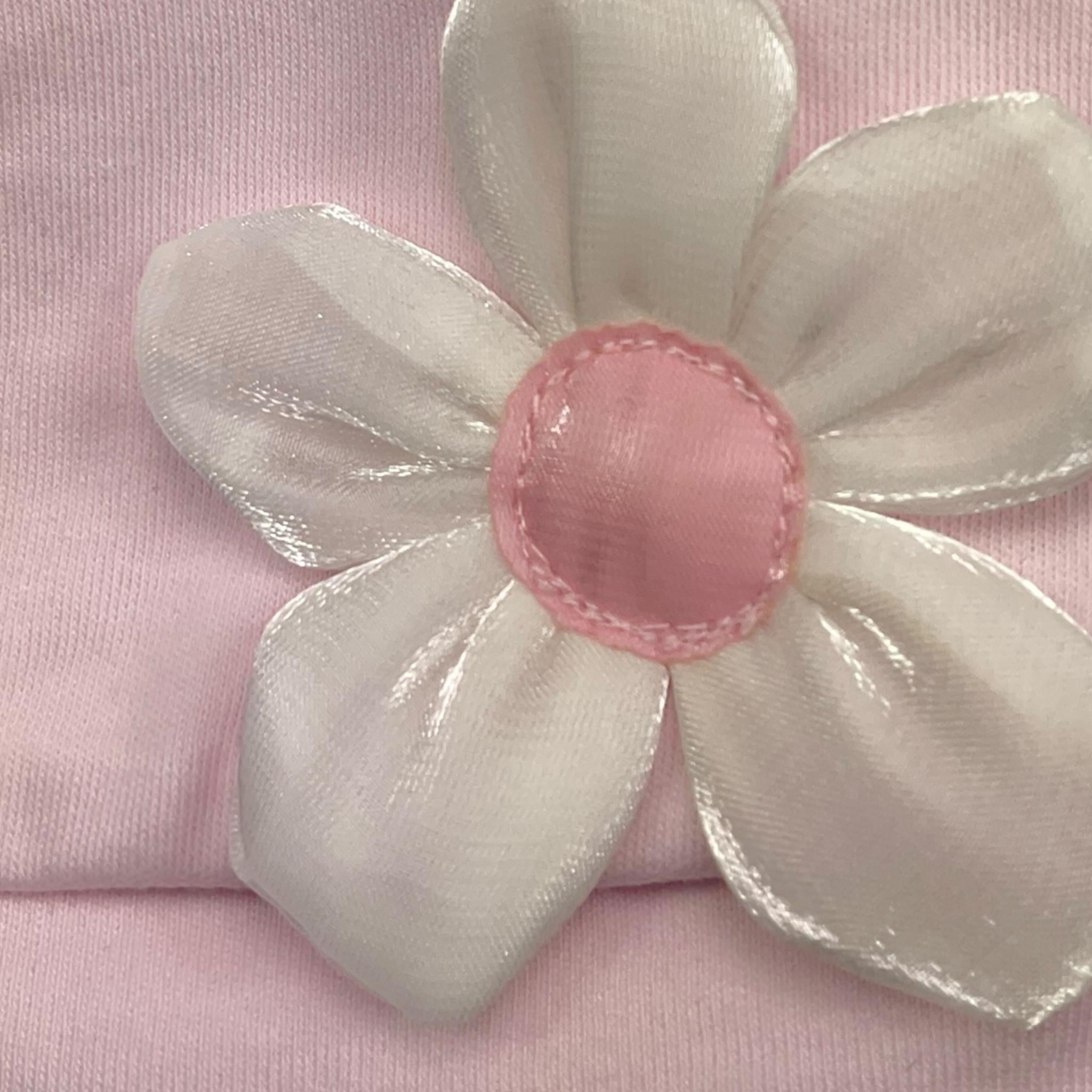 MONNALISA cappello tinta unita con applicazione fiore Rosa per Neonata 35D003 ROSA MONNALISA 