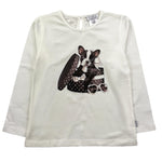 MAGIL shirt girocollo tinta unita con stampa in contrasto Panna per Bambina GN26160 PANNA MAGIL 